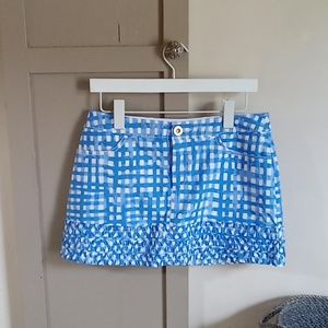 LILY PULITZER LORELIE BENNET BLUE FEELING BEACHY SKORT SZ 2